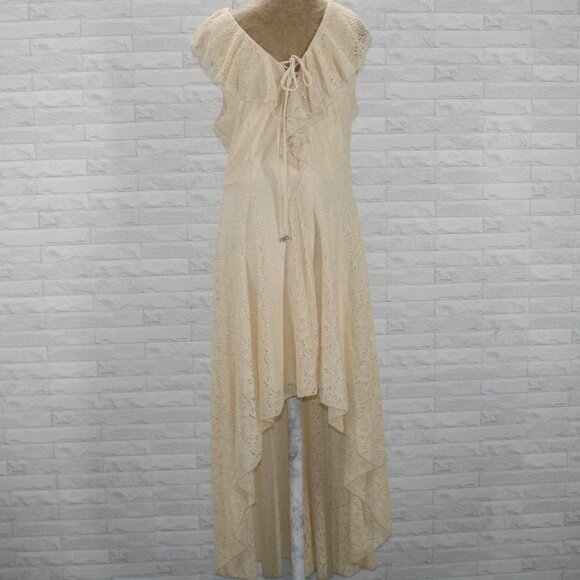 CITY TRIANGLES Dress Ruffle Lace Hi Low Coastal Cowgirl Prom Floral Lace 8 - Picture 1 of 13
